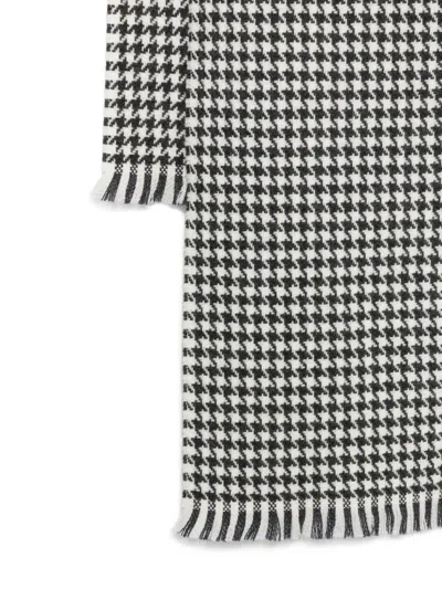 Tom Ford Houndstooth-pattern Scarf In Black