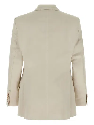 Tom Ford Double-breasted Tailored Blazer Featuring Back Vent In Neutral