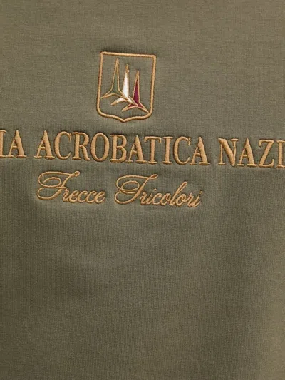 Aeronautica Militare Logo-embroidered Crew-neck Sweatshirt In Green