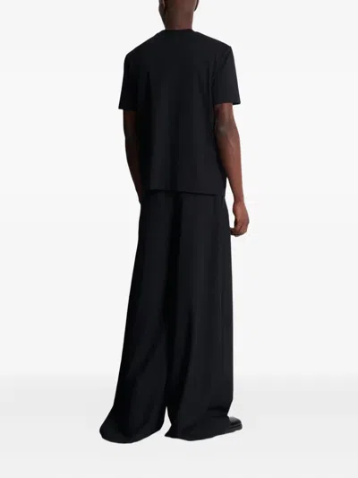 Balmain T-shirt With A Logo And Velvet Finish In Transparent