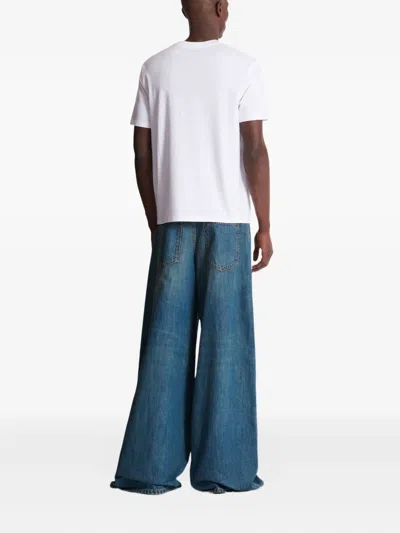 Balmain Short-sleeved T-shirt With College Emblem Print In White