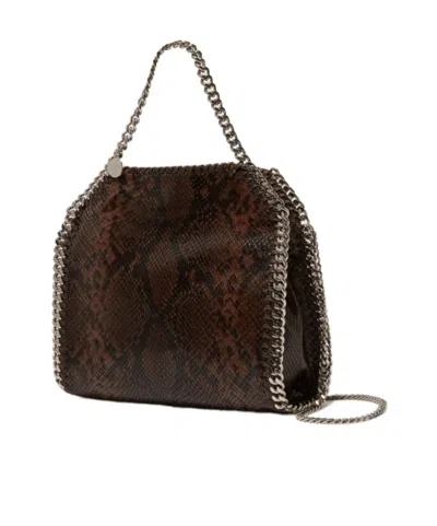 Stella Mccartney Falabella Snake Mini Tote Bag In Brown