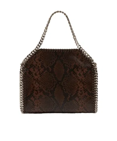 Stella Mccartney Falabella Snake Mini Tote Bag In Brown
