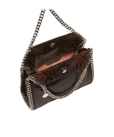 Stella Mccartney Falabella Snake Mini Tote Bag In Brown