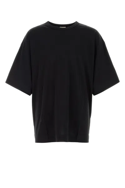 Dries Van Noten Oversized Black Cotton T-shirt In Animal Print