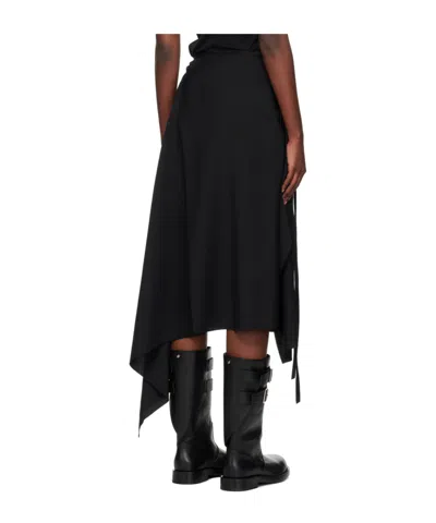 Ann Demeulemeester Black Ylva Wrap Midi Skirt In Black