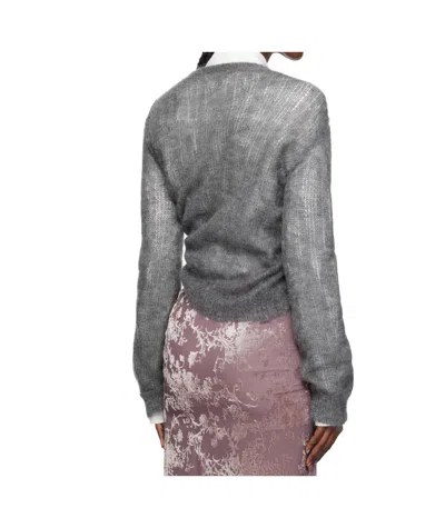 Ann Demeulemeester Asymmetrical Drawstring Sweater In Gray