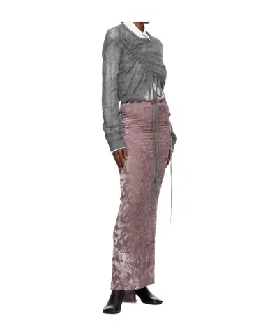 Ann Demeulemeester Asymmetrical Drawstring Sweater In Gray