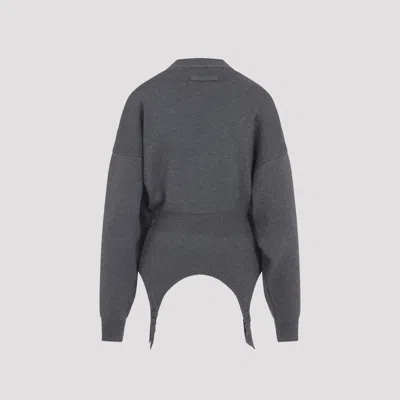 Jean Paul Gaultier High Neck Bat Sleeves Lingerie Garter Pullover Sweater In Black