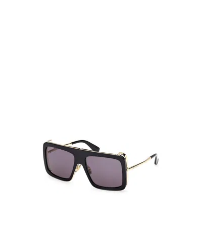 Max Mara Jean Acetate Rectangular Sunglasses In Purple