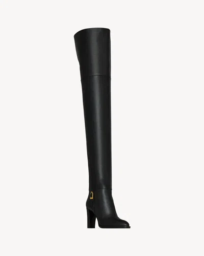 Saint Laurent Julia Boots In Smooth Leather In Black