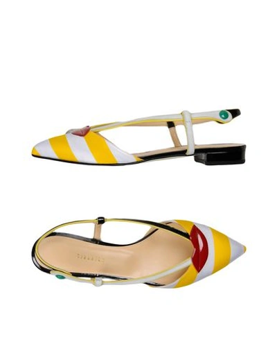 Giannico Ballet Flats In Yellow