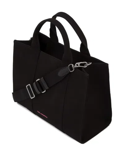 Karl Lagerfeld Medium Karl Is Hot Tote Bag In Black