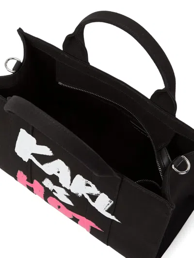 Karl Lagerfeld Medium Karl Is Hot Tote Bag In Black