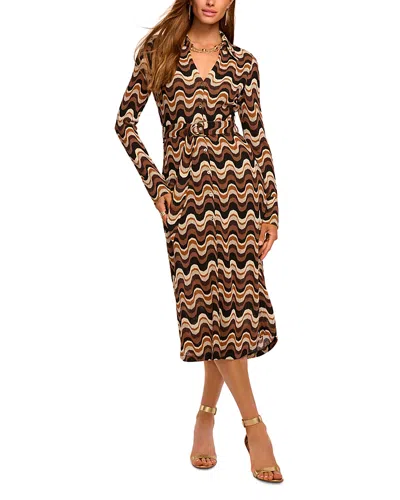 Ramy Brook Lydia Wavy Stripe Long Sleeve Sweater Shirtdress In Multi