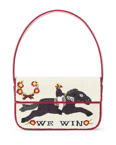 Staud Bead-embellished Shoulder Bag In Brown