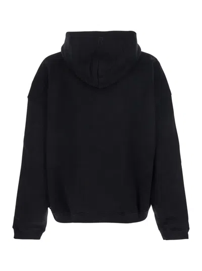 Represent Initial Hooded Cotton Sweatshirt In Black