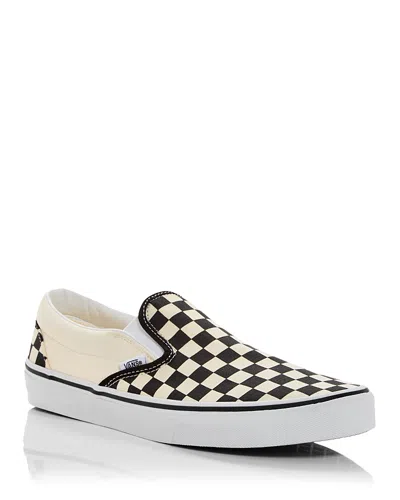 Vans Unisex Classic Slip On Checkerboard Shoes In Black Off White In Multi