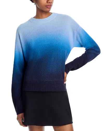 Aqua Brushed Ombre Cashmere Crewneck Sweater - Exclusive In Blue