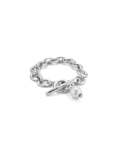 Unode50 Links And Cultivated Pearl Charm Bracelet In Metallic
