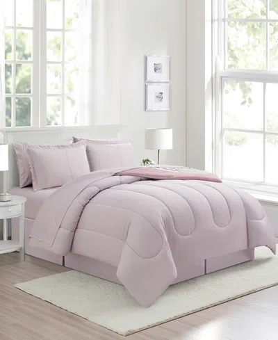 Sunham Aiden Striped 8-pc. Comforter Sets, Exclusively At Macy's In Pink