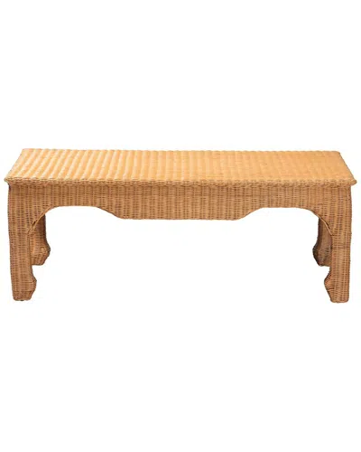 Baxton Studio Abena Ming Style Rattan Coffee Table In Brown
