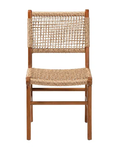 Baxton Studio Ariba Dining Chair With Mahogany Wood Frame In Multi