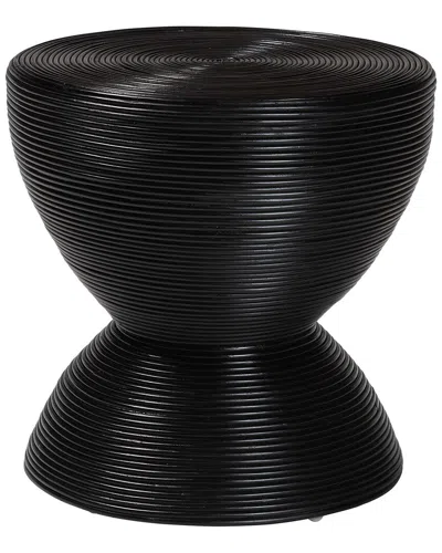 Baxton Studio Tokyo Laminated Rattan Side Table In Black