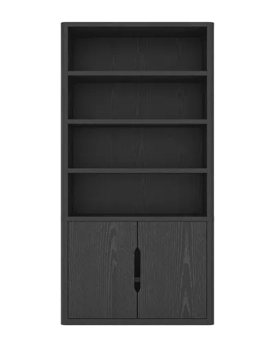 Manhattan Comfort Rivington Modern 40in Bookcase Cabinet (4-shelf) In Black