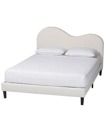 Baxton Studio Dalton Boucle Upholstered Platform Bed In White