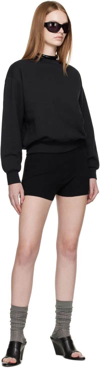 Essentials ブラック Soft リブニット ボクサー ショートパンツ In Black