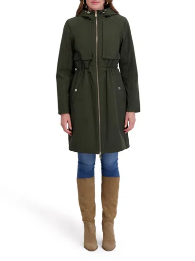 Kensie Shelled Hooded Coat In Multi