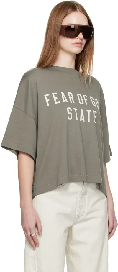 Essentials グレー ボクシー Tシャツ In Green