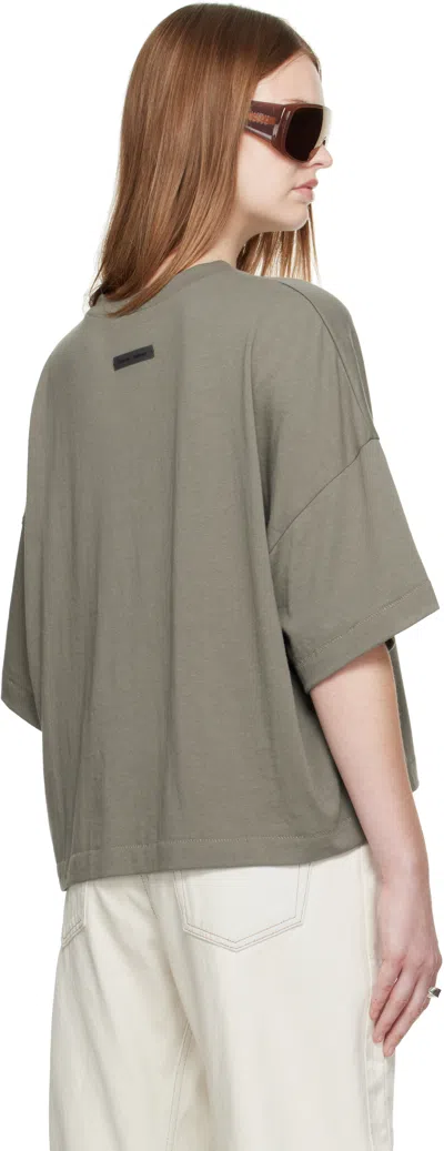 Essentials グレー ボクシー Tシャツ In Green