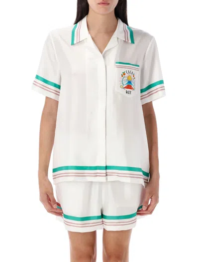 Casablanca Shirt In White Silk In White