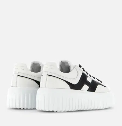 Hogan H-stripes Leather Sneakers In White