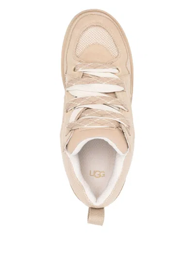 Ugg Lo Lowmel Beige Sneakers With Mesh Inserts And Logo On The Side In Suede Man In Multi