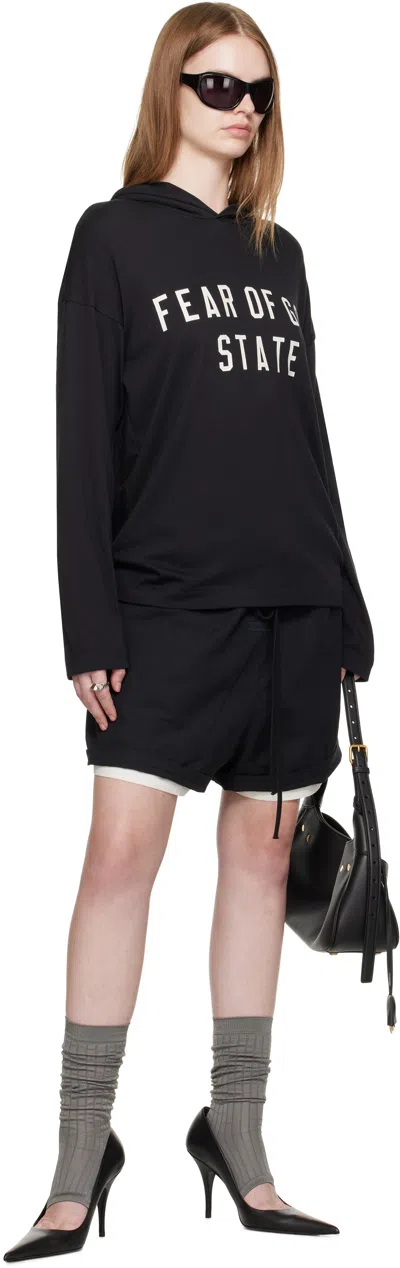 Essentials ブラック 長袖 フーディ In Black