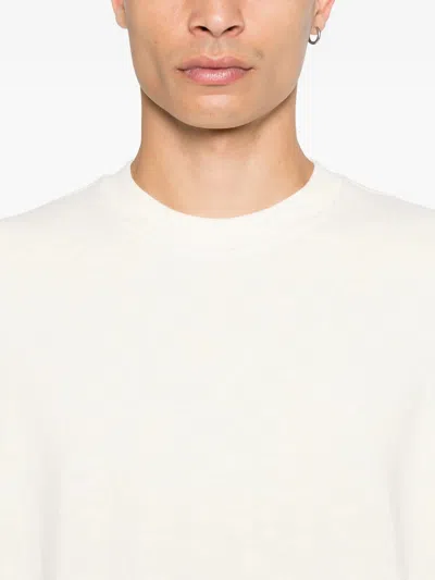 Stone Island Soft Textured Wool-polyamide Blend Sweater In White