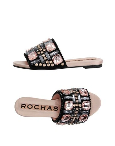 Shop Rochas Sandals In Black