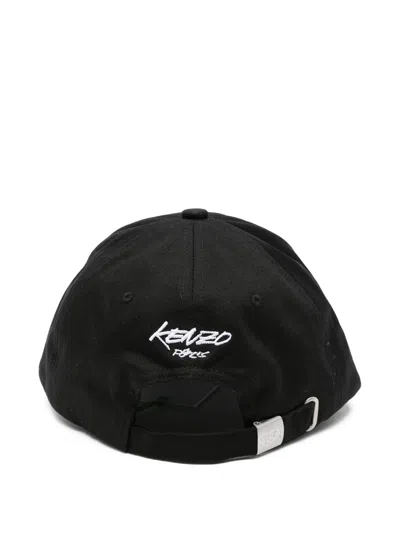 Kenzo Flower-embroidered Baseball Cap In Black