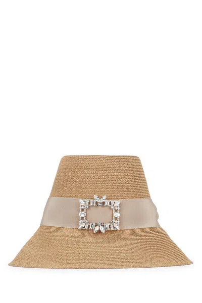 Roger Vivier Brown Broche Embellished Bucket Hat
