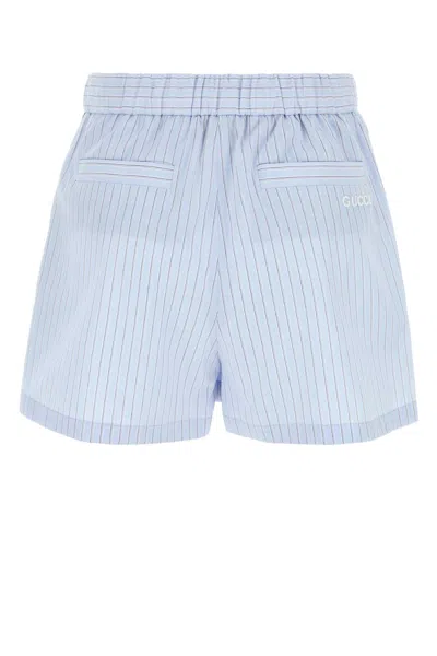 Gucci Striped Poplin Shorts Featuring Front Tie In Multi