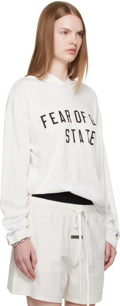 Essentials ホワイト 長袖 フーディ In White