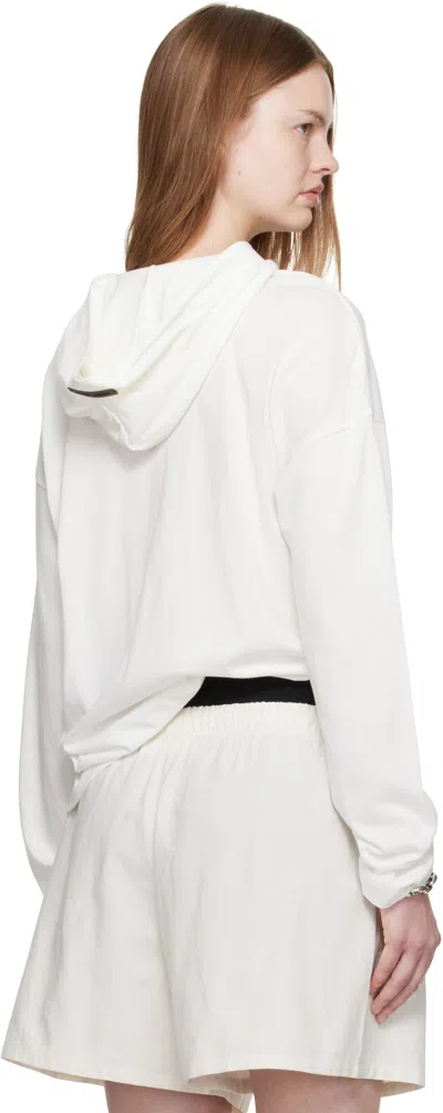 Essentials ホワイト 長袖 フーディ In White