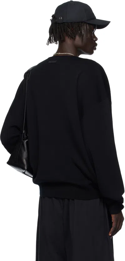 Essentials ブラック 長袖 クルーネックセーター In Black
