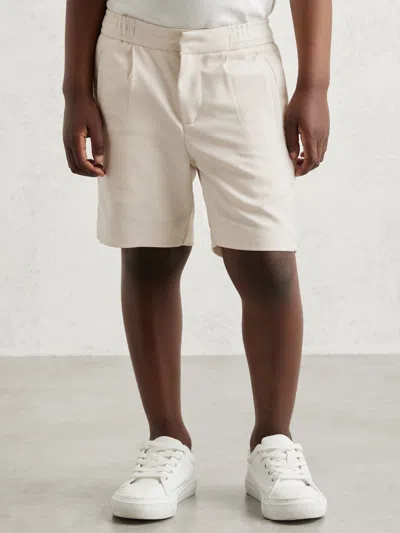 Reiss Off White Relaxed Drawstring Shorts In White