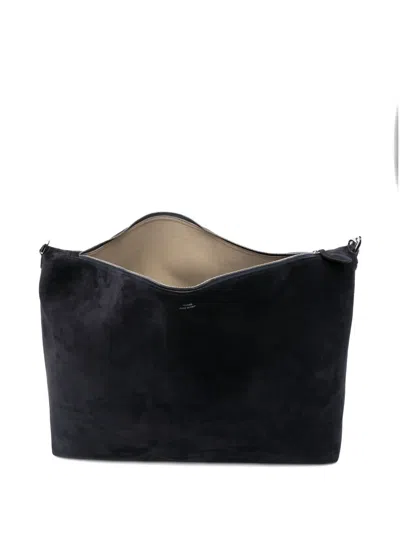 Totême Bevel Suede Shoulder Bag In Black