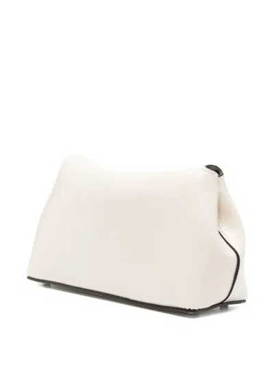 Totême T-lock Grained-leather Clutch Milk In White