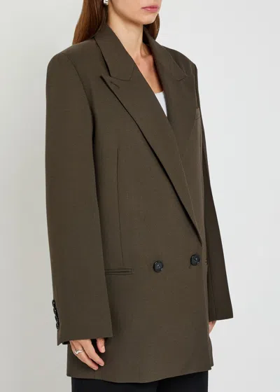 Totême Toteme Shield Wool Blend Blazer In Brown